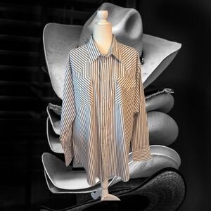 Vtg Ruddock Shirts Striped Cowgirl USA MadePearl Snap Long Western Shirt Sz 18